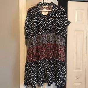 NWT 1X Knee Length Dress with Collar - PLUS SIZE